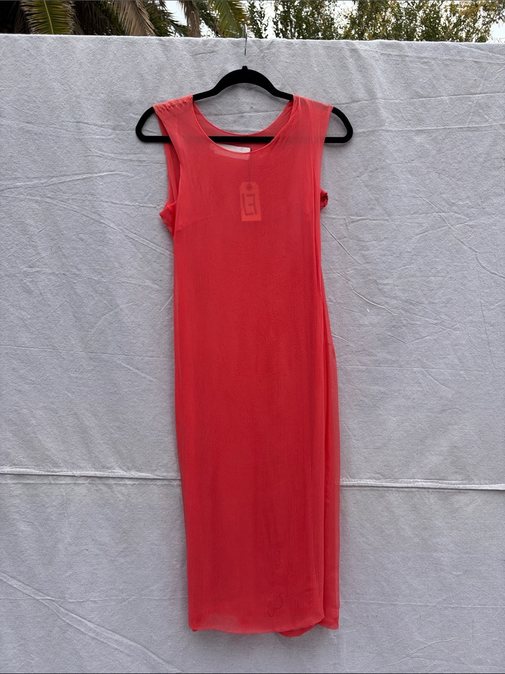 Women’s Coral Sleeveless Midi Dress